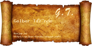Gelber Tünde névjegykártya