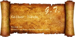 Gelber Tünde névjegykártya